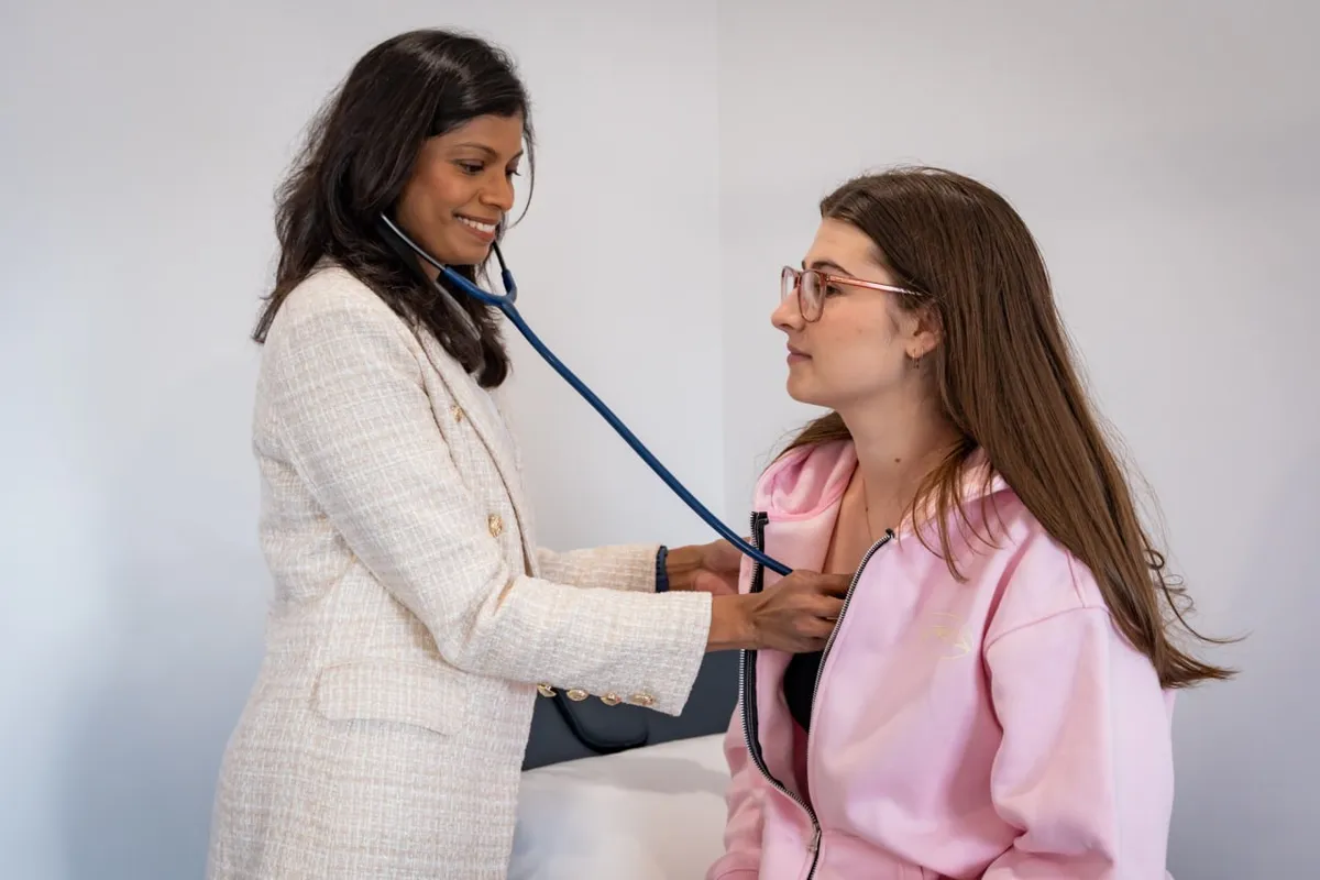 A GP talking with a patient in a consulting room at Thorpe Street Health